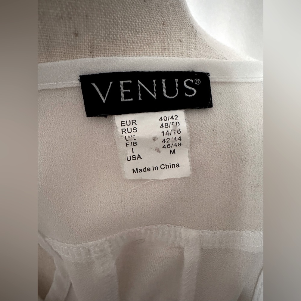 VENUS Sheer Ruffle Racerback Tank Top. Sizes: S & M - Picture 6 of 8